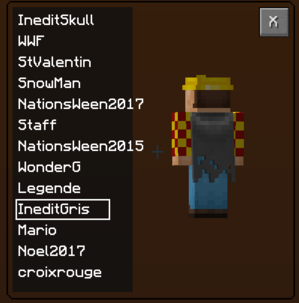 Onglet des capes avec pack de texture